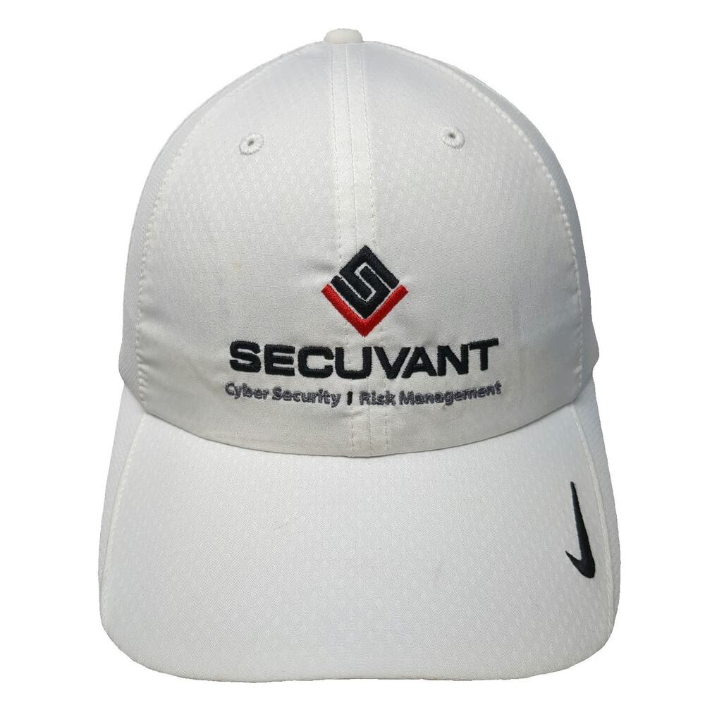Nike Baseball Cap White OSFM Golf Dri-Fit Secuvant Cyber Security Hat Strapback